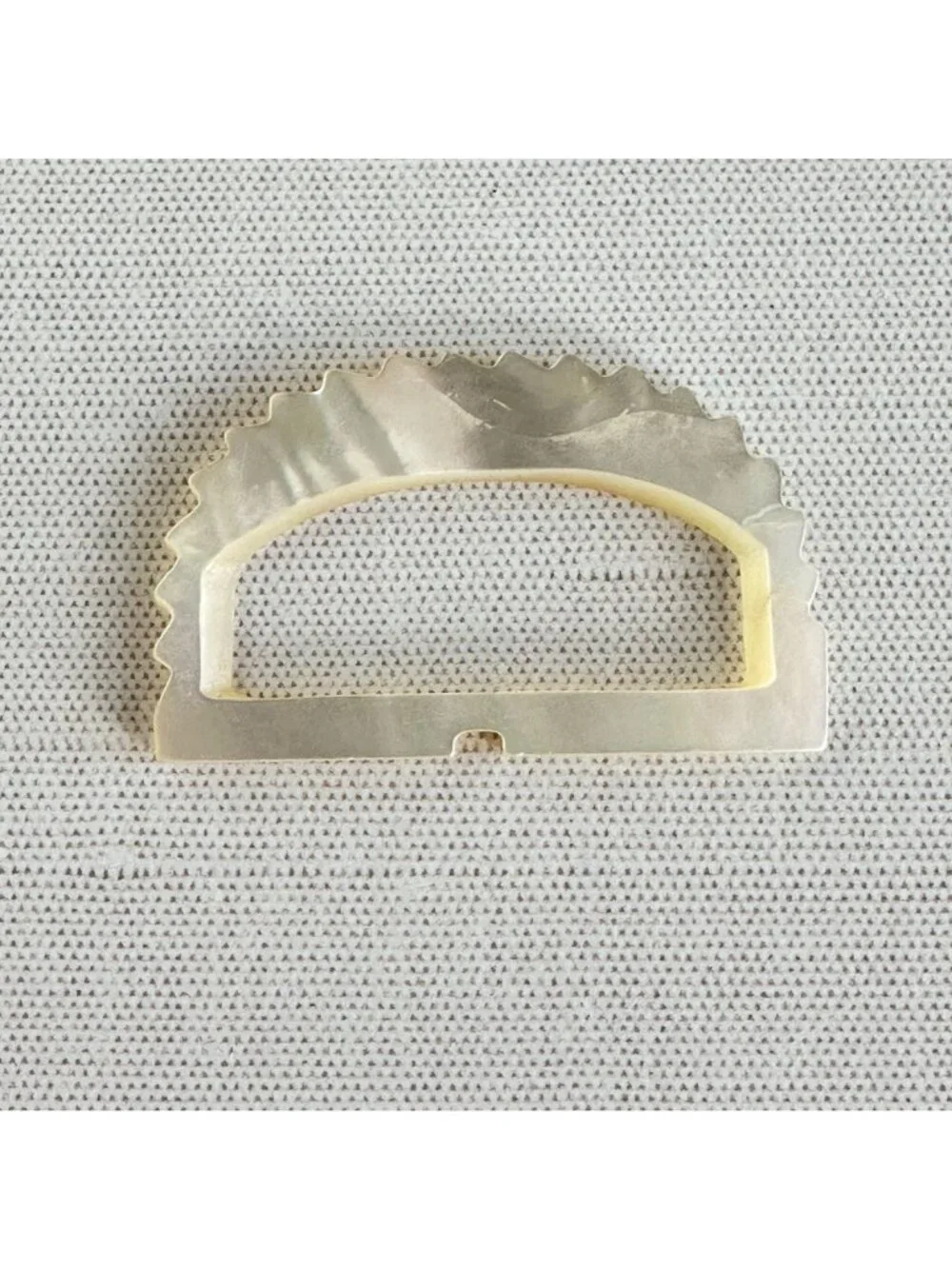 Art Deco Carved Mother of Pearl Belt Buckle Sunburst Fan Shell